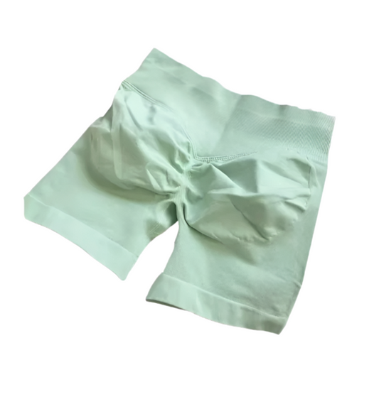 Tropical Seamless - Palm Green Scrunch Bum Shorts